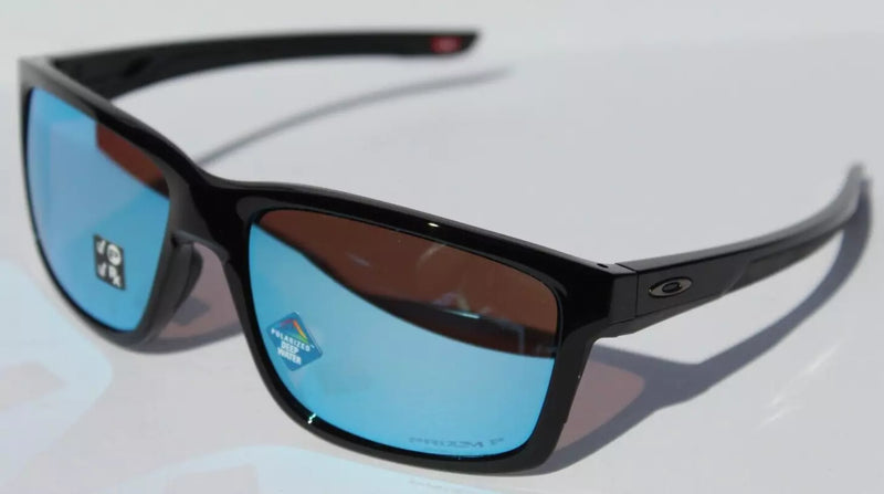 OAKLEY MAINLINK XL POLARIZED SUNGLASSES BLACK OO9264 - PRIZM DEEP WATER BLUE - Like New