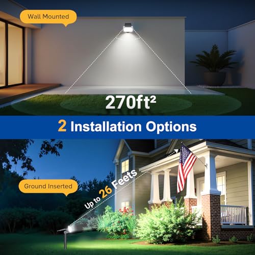 LETMY Solar Spot Lights Outdoor Waterproof with Bigger LED 4 Pack TSL003 - White - Like New