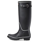 WFT2240RMA HUNTER WOMEN ORIGINAL TALL REFLECTIVE OUTLINE PATTERNED BLACK SIZE 8 Like New