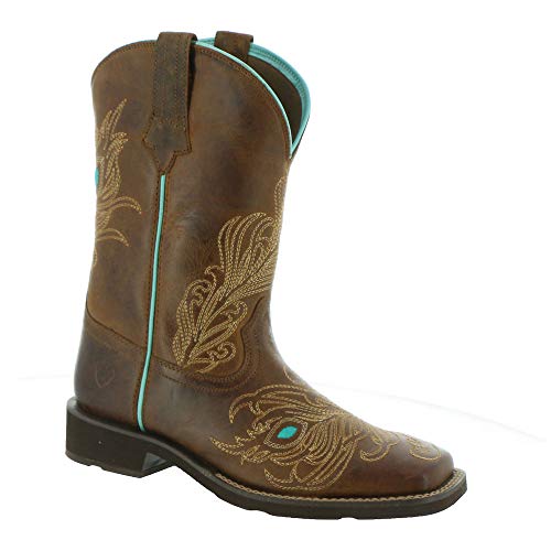 10033983 ARIAT WOMENS BRIGHT EYES II SQUARE TOE BOOT SIZE 7 - WEATHERED BROWN - Like New