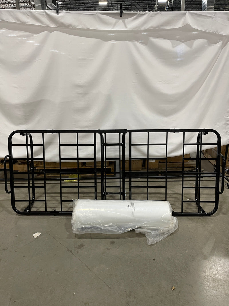 OEKO TEX ROLLAWAY BED WITH MEMORY FOAM MATTRESS - BLACK - Like New