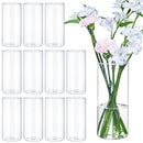 TBWIND 12pcs 8 Inch Clear Glass Cylinder Vases,-NEW - Brand New