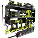 SPAMPUR POWER TOOL ORGANIZER WALL MOUNT, 3 LAYER HEAVY DUTY - BLACK - Brand New