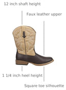 09-020-1900-0013 ROPER CLASSIC SQUARE TOE MID CALF COWBOY BOOTS Brown Size 10 - Brand New