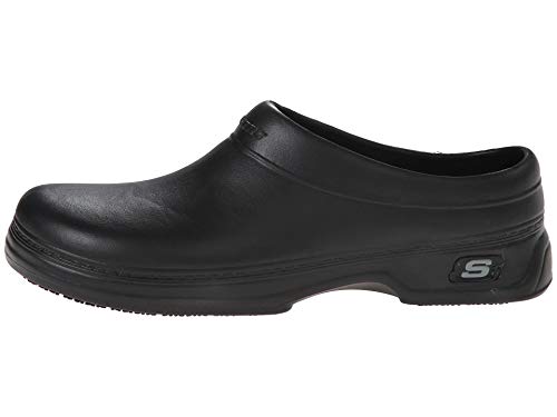 76778 Men's Skechers Oswald - Balder Work Clogs BLACK, Size 10 Like New