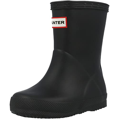 KFT5094RMA HUNTER KIDS FIRST CLASSIC RAIN BOOTS BLACK SIZE 3 BOYS Like New