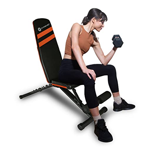 GYMENIST EXERCISE BENCH ADJUSTABLE FOLDABLE COMPACT WEIGHT - Scratch & Dent