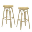 Greemotion Binde Boho 30"x30" Barstools All-Weather Wicker Set of 2, Natural - Like New