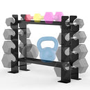 JX FITNESS 2 Tier Dumbbell Rack Stand Steel Weight Rack Only - Black - Brand New