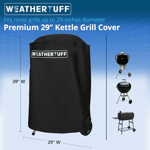 Weathertuff All Season Universal Heavy Duty Kettle Grill Cover, 29" - Black - Like New