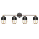Ralbay Gold Black Bathroom Vanity Lights 4 Lights Wall Light B08F7YS64D Black - Like New