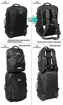Hypath 2-in-1 Convertible Travel Bag - Use as Backpack with Wheels - Black - Brand New