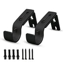 AAZHAN CURTAIN ROD BRACKET METAL ROD HOLD 1" WALL ROD, 2 PCS, 2 PCS - BLACK - Like New