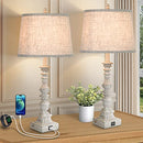 GoBright Set of 2 Farmhouse Table Lamps, 27.5'' Tall Rustic Bedside Lamps - Like New