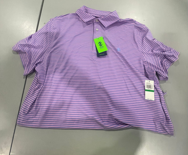 IZOD SS CLUBHOUSE BAR POLO - SIZE: MEN L - ORCHID - Brand New