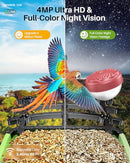 OPOWO Bird Feeder Camera2K HD AI Identify Smart Bird House Solar Powered - Green - Like New