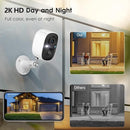 GEEKEE SECURITY CAMERAS WIRELESS 2-WAY TALK BATTERY 2K NIGHT VISION 2-PACK WHITE - Like New