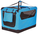 AMAZON BASICS FOLDING PORTABLE SOFT PET DOG CRATE CARRIER KENNEL - BLUE - Like New