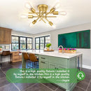 TOBUSA 6-Light Gold Semi Flush Mount Ceiling Light Fixture, Modern Industrial - Brand New