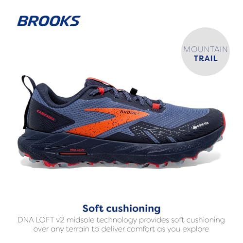 1203911B460 BROOKS WOMEN CASCADIA 17 GTX TRAIL NAVY BITTERSWEET PEACOAT SIZE 9.5 - Like New