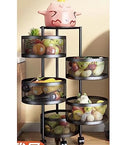 Boncun Rotating StorageRackKitchen vegetableStorage Organizer 5 Tier -Black - Brand New
