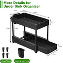 ZOMILB UNDER SINK ORGANIZERS AND STORAGE 2 PACK BATHROOM ORGANIZER - BLACK - Like New