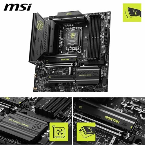 MSI MAG B860M MORTAR WIFI MOTHERBOARD MATX LGA 1851 - BLACK - Like New