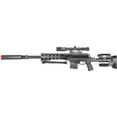 UK ARMS P2668 TACTICAL SPRING POWERED AIRSOFT SNIPER RIFLE SCOPE & BIPOD - BLACK - Brand New