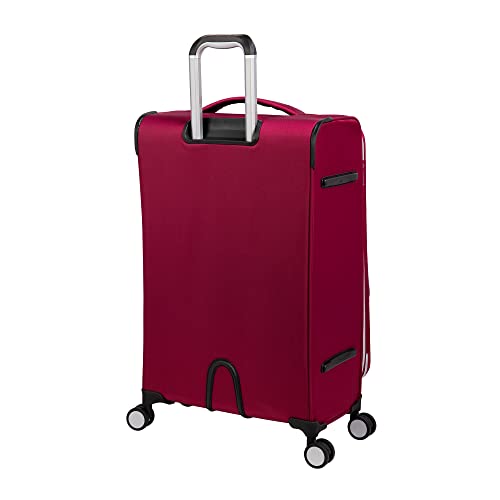 IT LUGGAGE EXPECTANT 28" SOFTSIDE CHECKED 8 WHEEL EXPANDABLE SPINNER - RED - Like New