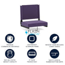 Flash Furniture Grandstand Portable Stadium Seat Folding Padded Chair Purple - Brand New