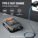 WORKPRO 20V 4.0AH LI-ION BATTERY PACK CHARGING TYPE-C LED DISPLAY SCREEN - GRAY - Like New