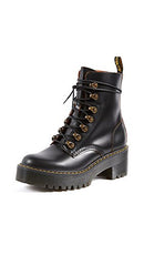 Dr. Martens Women's Leona Leather Heeled Boots Vintage Smooth Black Size 10 - Like New