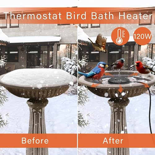 CEARKTIY BIRD BATH HEATER BIRDBATHS DE-ICER BIRDBATH WATER HEATER - BLACK - Like New