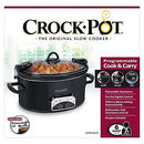 CROCK-POT PROGRAMMABLE 6 QUART SLOW COOKER BLACK 2125185 - Like New