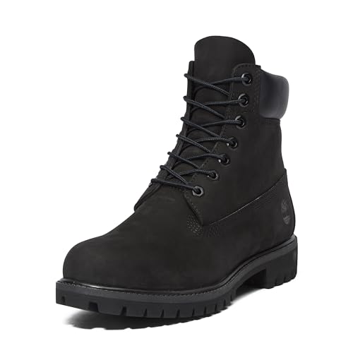 10073001 Timberland Men's 6" Premium Waterproof Boot, Black Nubuck, Size 8.5 Like New