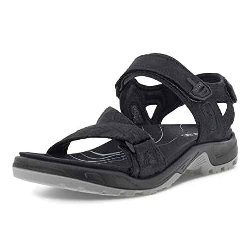 ECCO UNISEX YUCATAN COAST SANDAL SIZE 10-10.5, BLACK NUBUCK Like New