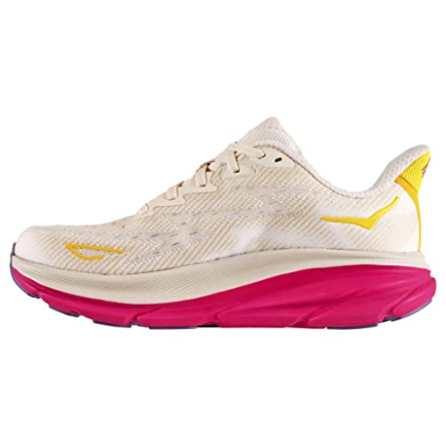 1127896 HOKA ONE ONE Clifton 9 Womens Shoe Eggnog Blanc De Blanc Size 7.5 - Like New