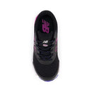 NEW BALANCE KIDS' 680 V6 LACE-UP RUNNING SHOE BLACK/MAGENTA POP/AURA-SIZE 2 WIDE - Like New