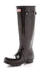 WFT1000RGL Hunter Women's Original Tall Gloss Rain Boot, Black, Size 7 Like New