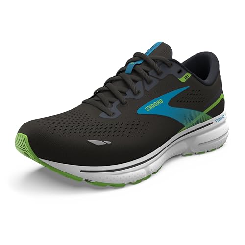 Brooks Men's Ghost 15 Neutral Running Shoe Black/Hawaiian Ocean/Green Size 13 - Like New