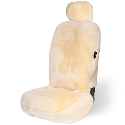 ZONE TECH CAR SEAT COVERS FULL SET SHEEPSKIN WINTER - IVORY Like New