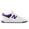 BB480LPB NEW BALANCE UNISEX BB480 V1 SNEAKER, SIZE 17M/18.5W, WHITE/PURPLE/BLACK Like New