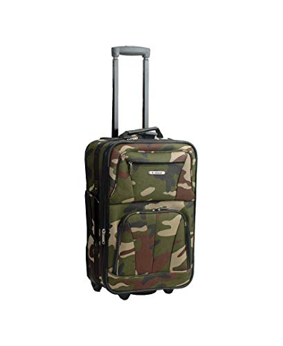 Rockland Journey Softside Upright Luggage Set, Expandable, Camouflage, 4-Piece Like New