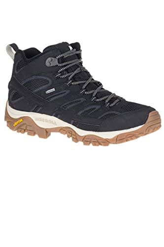 J035483 MERRELL MEN'S MOAB 2 MID GTX HIKING BOOT BLACK/GUM SIZE 9.5 - Like New