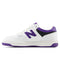 BB480LPB NEW BALANCE UNISEX BB480 V1 SNEAKER, SIZE 17M/18.5W, WHITE/PURPLE/BLACK Like New