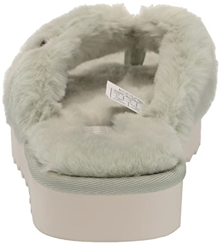 1118580 KOOKABURRA BY UGG FURR-EE FAUX FUR THONG SANDALS SIZE 11, Desert SAGE - Like New