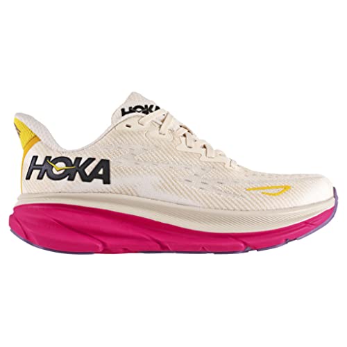 1127896 HOKA ONE ONE Clifton 9 Womens Shoe Eggnog Blanc De Blanc Size 7.5 Like New