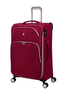 IT LUGGAGE EXPECTANT 28" SOFTSIDE CHECKED 8 WHEEL EXPANDABLE SPINNER - RED - Like New