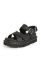 26799001 DR. MARTENS WOMEN'S VOSS II SANDAL BLACK HYDRO LEATHER SIZE 6 Like New