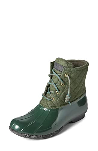 SPERRY WOMEN'S SALTWATER DUCK BOOTS, SIZE 9.5, GREEN Like New